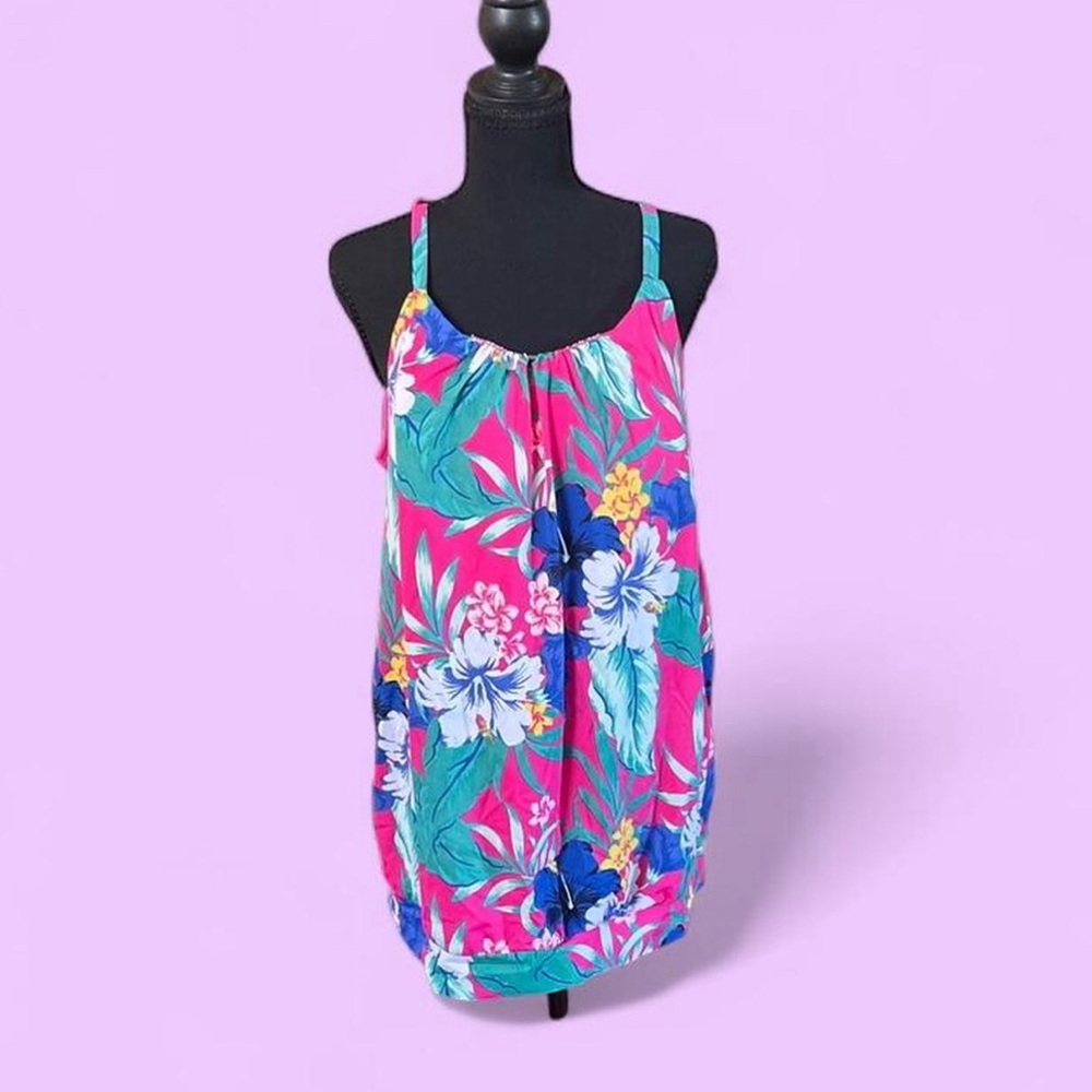 Lane Bryant - Cacique Hot Pink Swim Top